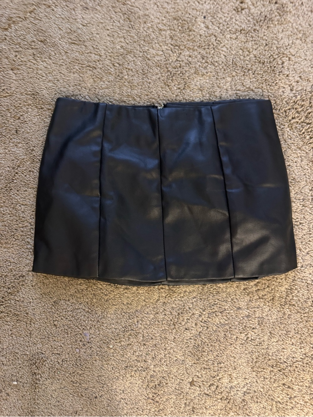 PrettyLittleThing Black Faux Leather Panel Mini Skirt